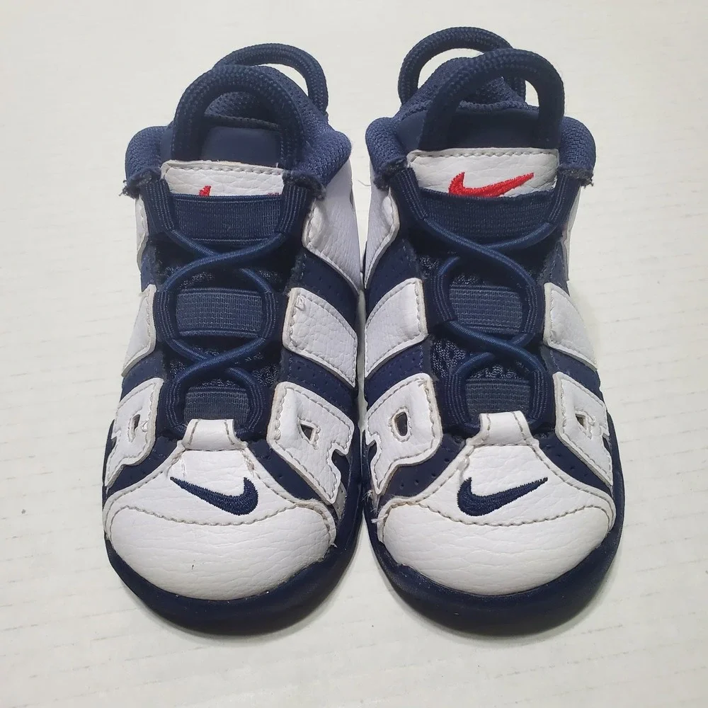Nike Air More Uptempo TD Toddler Size 6C Midnight Navy White Shoes FV5368-100 OG